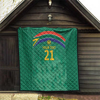 South Africa Cricket Custom Quilt Proteas Green - Wonder Print Shop
