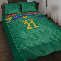 South Africa Cricket Custom Quilt Bed Set Proteas Green - Wonder Print Shop