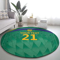 South Africa Cricket Custom Round Carpet Proteas Green