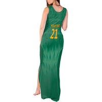 South Africa Cricket Custom Tank Maxi Dress Proteas Green - Wonder Print Shop
