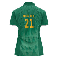 South Africa Cricket Custom Women Polo Shirt Proteas Green - Wonder Print Shop