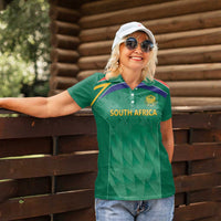South Africa Cricket Custom Women Polo Shirt Proteas Green - Wonder Print Shop