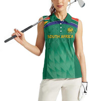 South Africa Cricket Custom Women Sleeveless Polo Shirt Proteas Green - Wonder Print Shop