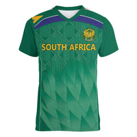 South Africa Cricket Custom Women V-Neck T-Shirt Proteas Green - Wonder Print Shop