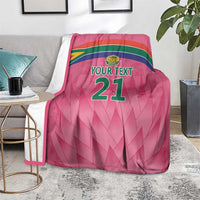South Africa Cricket Custom Blanket Proteas Pink