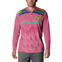 South Africa Cricket Custom Button Sweatshirt Proteas Pink LT9 - Wonder Print Shop
