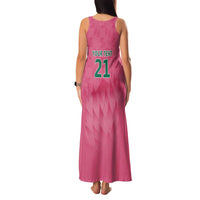 South Africa Cricket Custom Family Matching Tank Maxi Dress and Hawaiian Shirt Proteas Pink - Wonder Print Shop