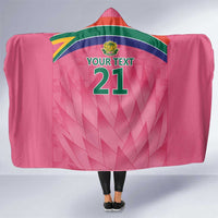South Africa Cricket Custom Hooded Blanket Proteas Pink