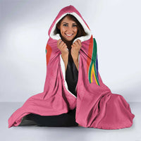 South Africa Cricket Custom Hooded Blanket Proteas Pink