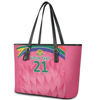 South Africa Cricket Custom Leather Tote Bag Proteas Pink - Wonder Print Shop