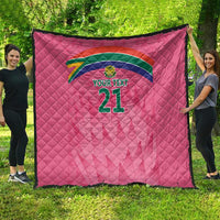South Africa Cricket Custom Quilt Proteas Pink - Wonder Print Shop