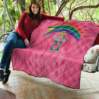 South Africa Cricket Custom Quilt Proteas Pink - Wonder Print Shop