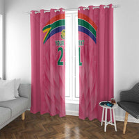 South Africa Cricket Custom Window Curtain Proteas Pink - Wonder Print Shop