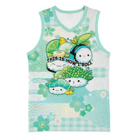 Personalized Japanese Kawaii Sushi Basketball Jersey Green Wagara Palaka This Is How I Roll - Wonder Print Shop