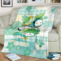 Japanese Kawaii Sushi Blanket Green Wagara Palaka This Is How I Roll - Wonder Print Shop