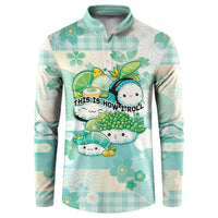 Personalized Japanese Kawaii Sushi Button Sweatshirt Green Wagara Palaka This Is How I Roll - Wonder Print Shop