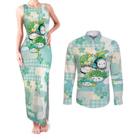 Personalized Japanese Kawaii Sushi Couples Matching Tank Maxi Dress and Long Sleeve Button Shirt Green Wagara Palaka This Is How I Roll - Wonder Print Shop