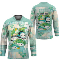 Personalized Japanese Kawaii Sushi Hockey Jersey Green Wagara Palaka This Is How I Roll - Wonder Print Shop