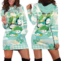 Personalized Japanese Kawaii Sushi Hoodie Dress Green Wagara Palaka This Is How I Roll - Wonder Print Shop