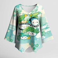 Personalized Japanese Kawaii Sushi Kimono Sleeve Blouse Green Wagara Palaka This Is How I Roll - Wonder Print Shop