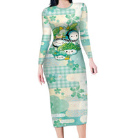 Personalized Japanese Kawaii Sushi Long Sleeve Bodycon Dress Green Wagara Palaka This Is How I Roll - Wonder Print Shop