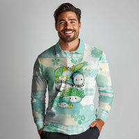 Personalized Japanese Kawaii Sushi Long Sleeve Polo Shirt Green Wagara Palaka This Is How I Roll - Wonder Print Shop