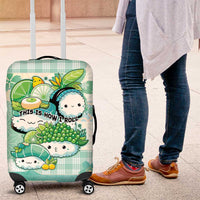 Japanese Kawaii Sushi Luggage Cover Green Wagara Palaka This Is How I Roll - Wonder Print Shop