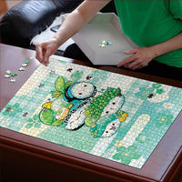 Japanese Kawaii Sushi Puzzle Green Wagara Palaka This Is How I Roll - Wonder Print Shop