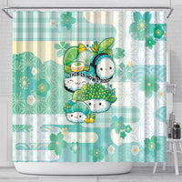 Japanese Kawaii Sushi Shower Curtain Green Wagara Palaka This Is How I Roll - Wonder Print Shop