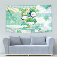 Japanese Kawaii Sushi Tapestry Green Wagara Palaka This Is How I Roll - Wonder Print Shop