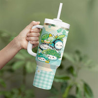 Personalized Japanese Kawaii Sushi Tumbler With Handle Green Wagara Palaka This Is How I Roll - Wonder Print Shop