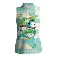 Personalized Japanese Kawaii Sushi Women Sleeveless Polo Shirt Green Wagara Palaka This Is How I Roll - Wonder Print Shop