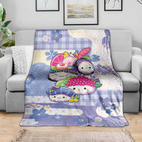 Japanese Kawaii Sushi Blanket Blue Wagara Palaka This Is How I Roll - Wonder Print Shop