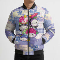 Personalized Japanese Kawaii Sushi Bomber Puffer Jacket Blue Wagara Palaka This Is How I Roll - Wonder Print Shop