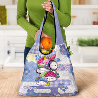 Japanese Kawaii Sushi Grocery Bag Blue Wagara Palaka This Is How I Roll - Wonder Print Shop