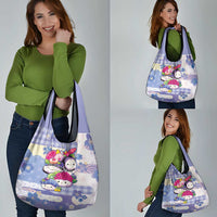 Japanese Kawaii Sushi Grocery Bag Blue Wagara Palaka This Is How I Roll - Wonder Print Shop