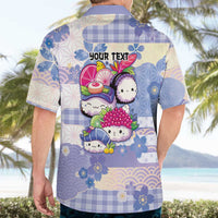 Personalized Japanese Kawaii Sushi Hawaiian Shirt Blue Wagara Palaka This Is How I Roll - Wonder Print Shop