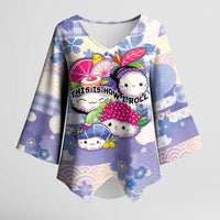 Personalized Japanese Kawaii Sushi Kimono Sleeve Blouse Blue Wagara Palaka This Is How I Roll - Wonder Print Shop