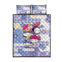 Japanese Kawaii Sushi Quilt Bed Set Blue Wagara Palaka This Is How I Roll - Wonder Print Shop