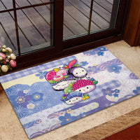 Japanese Kawaii Sushi Rubber Doormat Blue Wagara Palaka This Is How I Roll - Wonder Print Shop