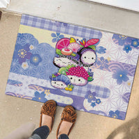 Japanese Kawaii Sushi Rubber Doormat Blue Wagara Palaka This Is How I Roll - Wonder Print Shop