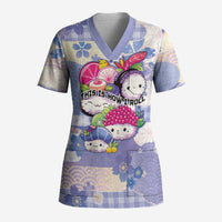 Personalized Japanese Kawaii Sushi Scrub Top Blue Wagara Palaka This Is How I Roll - Wonder Print Shop