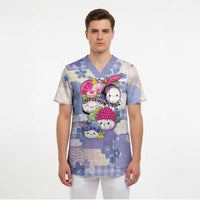 Personalized Japanese Kawaii Sushi Scrub Top Blue Wagara Palaka This Is How I Roll - Wonder Print Shop