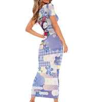 Personalized Japanese Kawaii Sushi Short Sleeve Bodycon Dress Blue Wagara Palaka This Is How I Roll - Wonder Print Shop