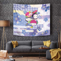 Japanese Kawaii Sushi Tapestry Blue Wagara Palaka This Is How I Roll - Wonder Print Shop