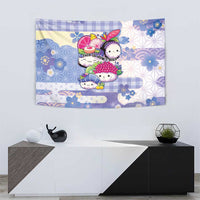 Japanese Kawaii Sushi Tapestry Blue Wagara Palaka This Is How I Roll - Wonder Print Shop