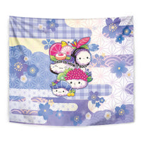 Japanese Kawaii Sushi Tapestry Blue Wagara Palaka This Is How I Roll - Wonder Print Shop