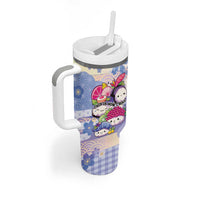 Personalized Japanese Kawaii Sushi Tumbler With Handle Blue Wagara Palaka This Is How I Roll - Wonder Print Shop