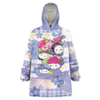Personalized Japanese Kawaii Sushi Wearable Blanket Hoodie Blue Wagara Palaka This Is How I Roll - Wonder Print Shop