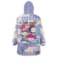 Personalized Japanese Kawaii Sushi Wearable Blanket Hoodie Blue Wagara Palaka This Is How I Roll - Wonder Print Shop